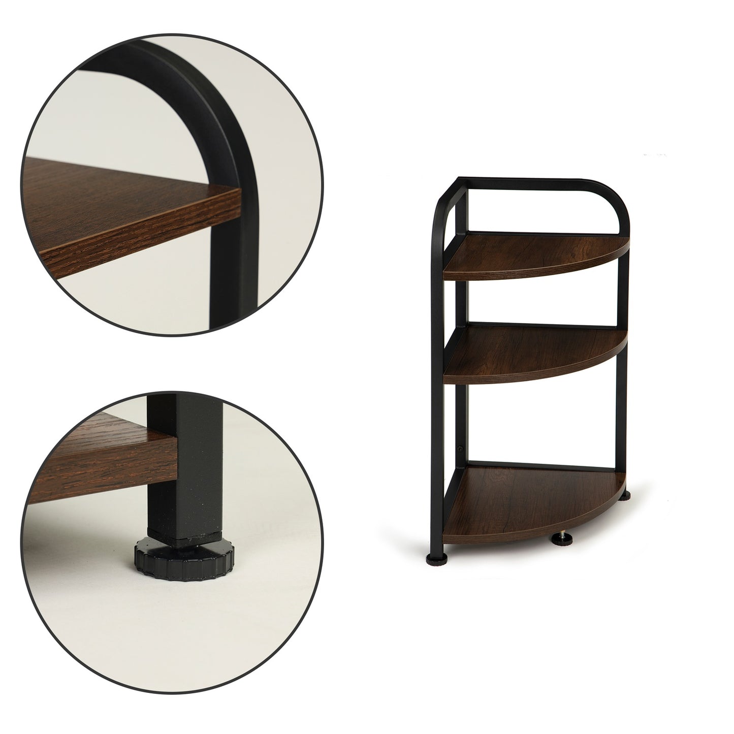 Corner shelf, LOFT wooden corner cabinet, 3 shelves, ModernHome