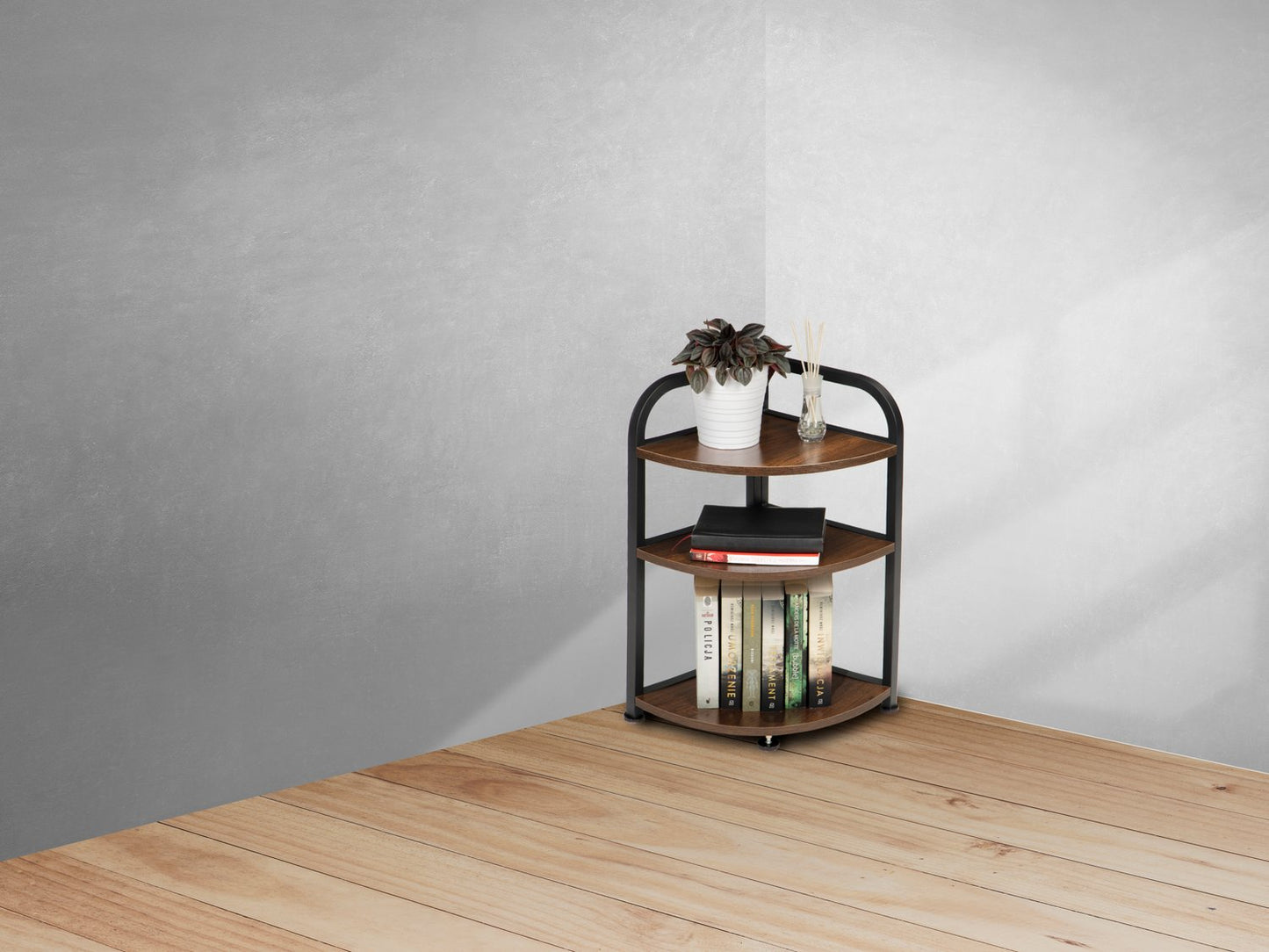 Corner shelf, LOFT wooden corner cabinet, 3 shelves, ModernHome