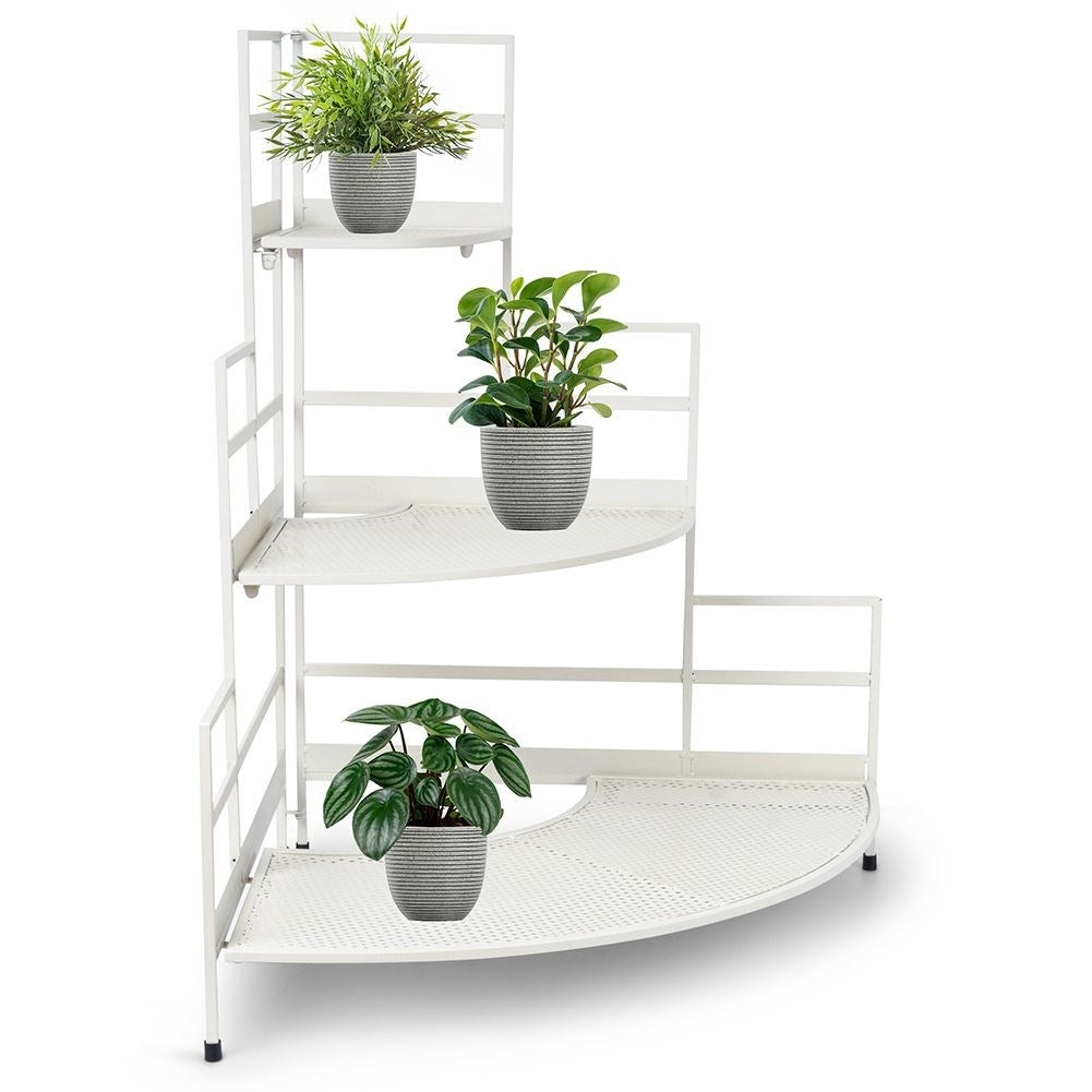 Corner shelf Three Levels for Flowers and Herbs in Metal