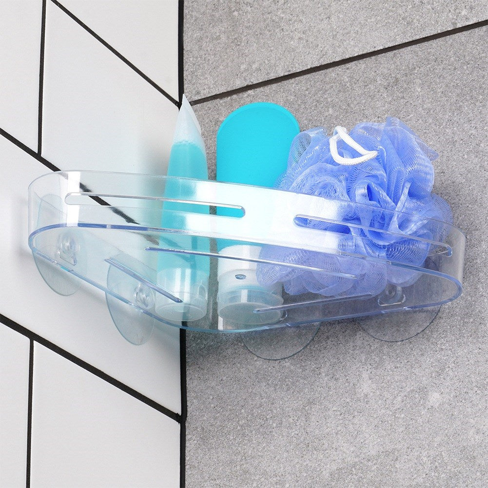 Corner shower shelf with suction cups 23x15 cm