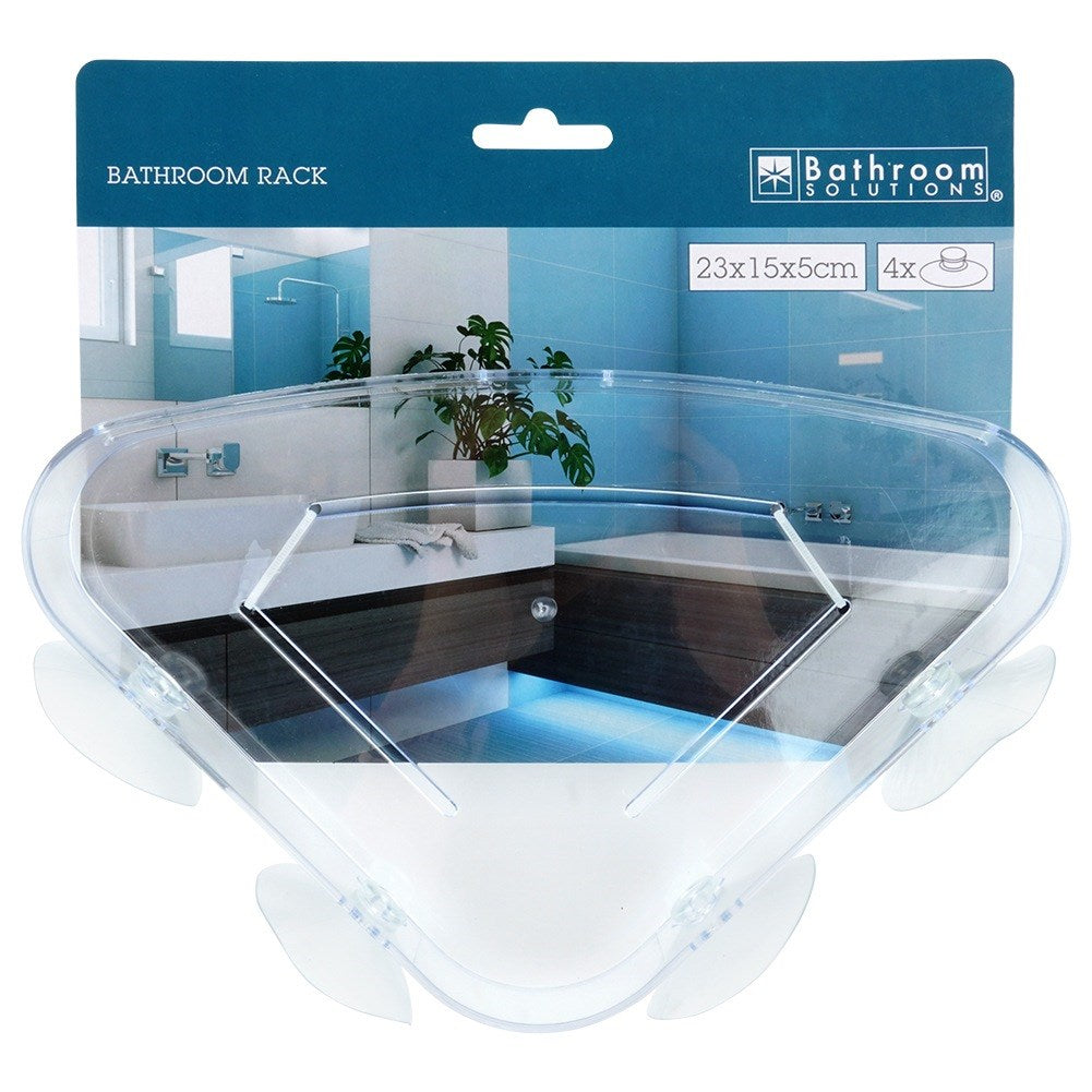 Corner shower shelf with suction cups 23x15 cm
