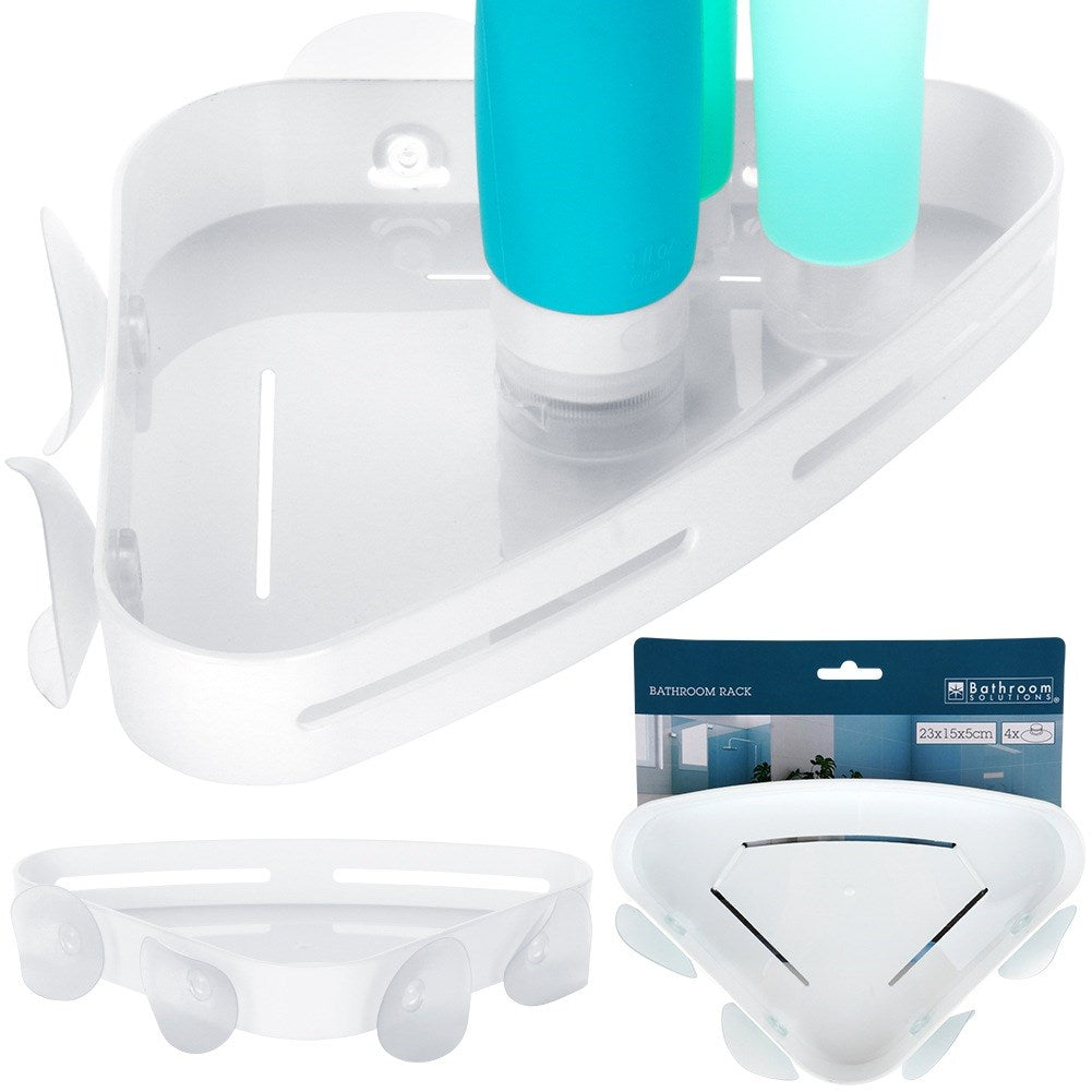 Corner shower shelf with suction cups 23x15 cm