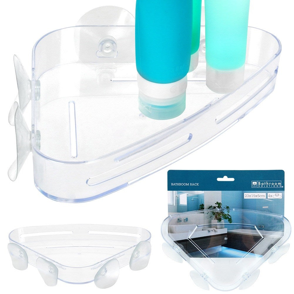 Corner shower shelf with suction cups 23x15 cm