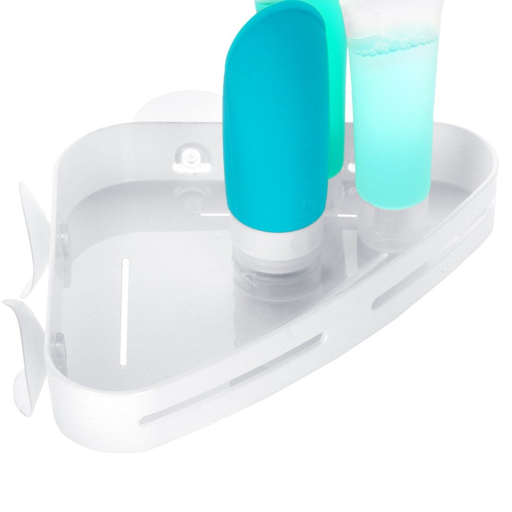 Corner shower shelf with suction cups 23x15 cm