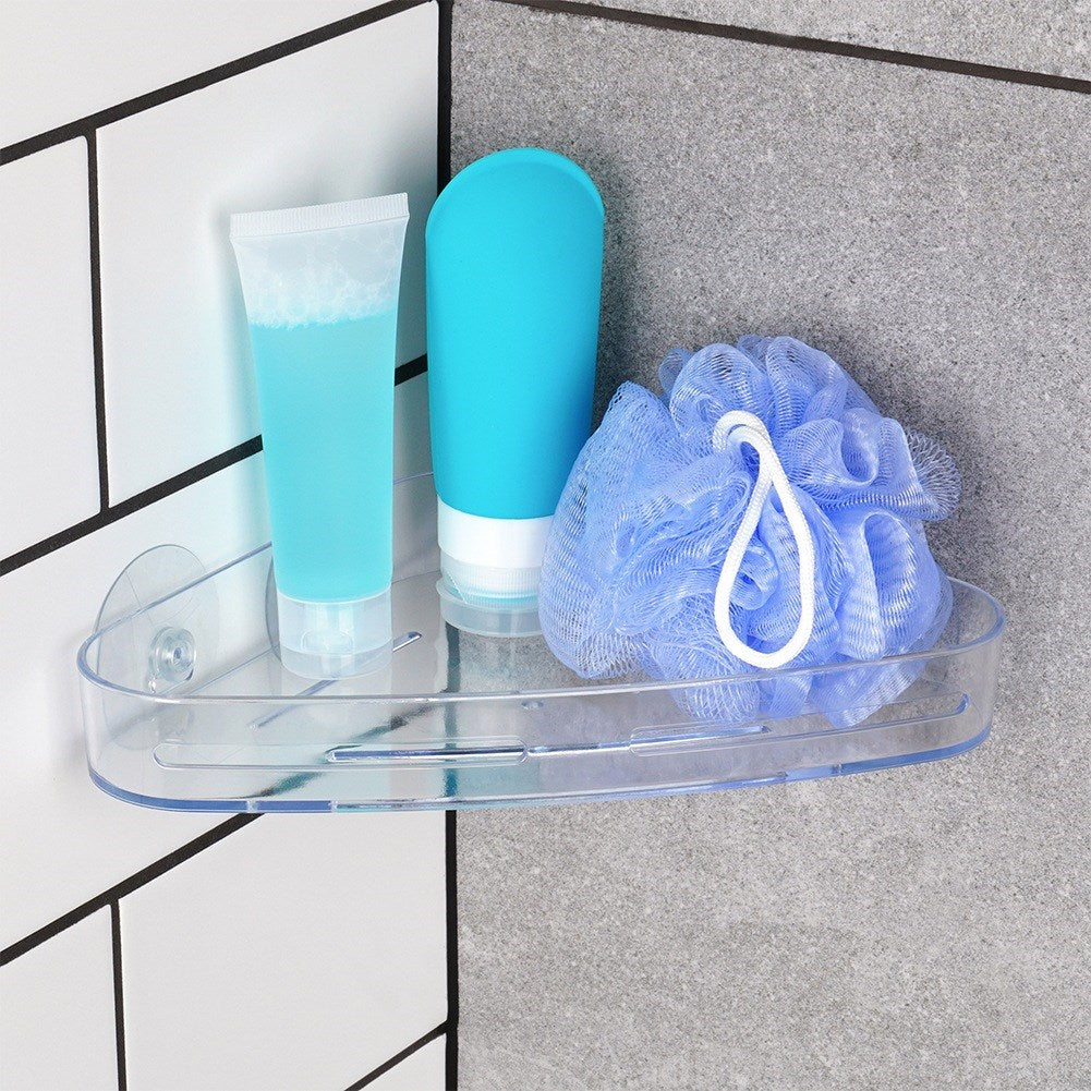Corner shower shelf with suction cups 23x15 cm