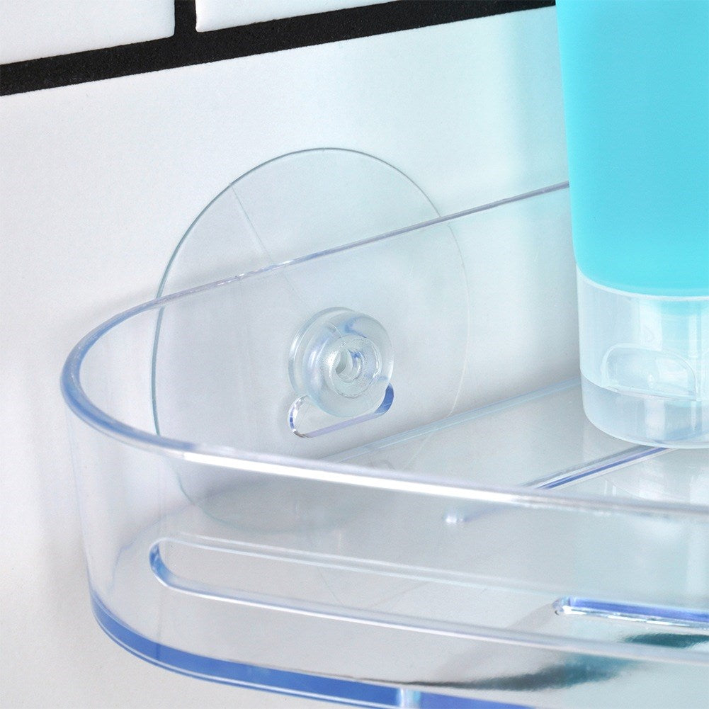 Corner shower shelf with suction cups 23x15 cm