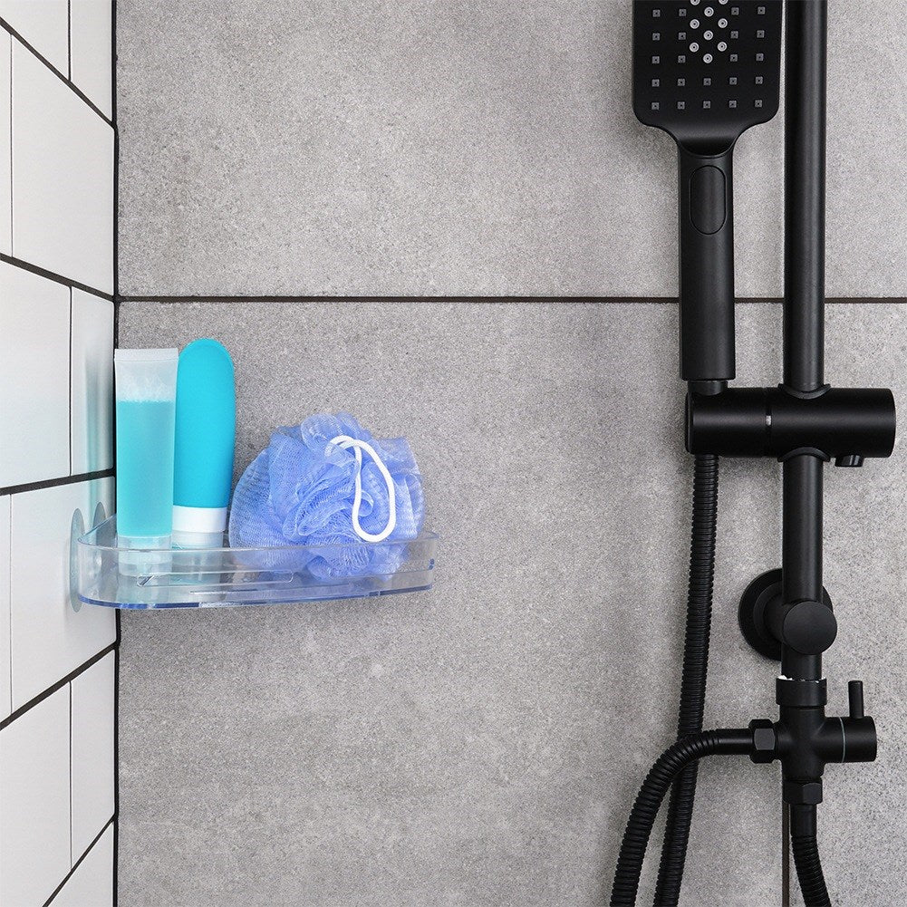 Corner shower shelf with suction cups 23x15 cm