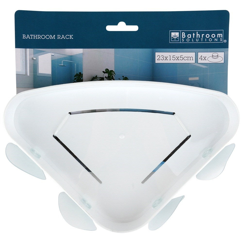 Corner shower shelf with suction cups 23x15 cm