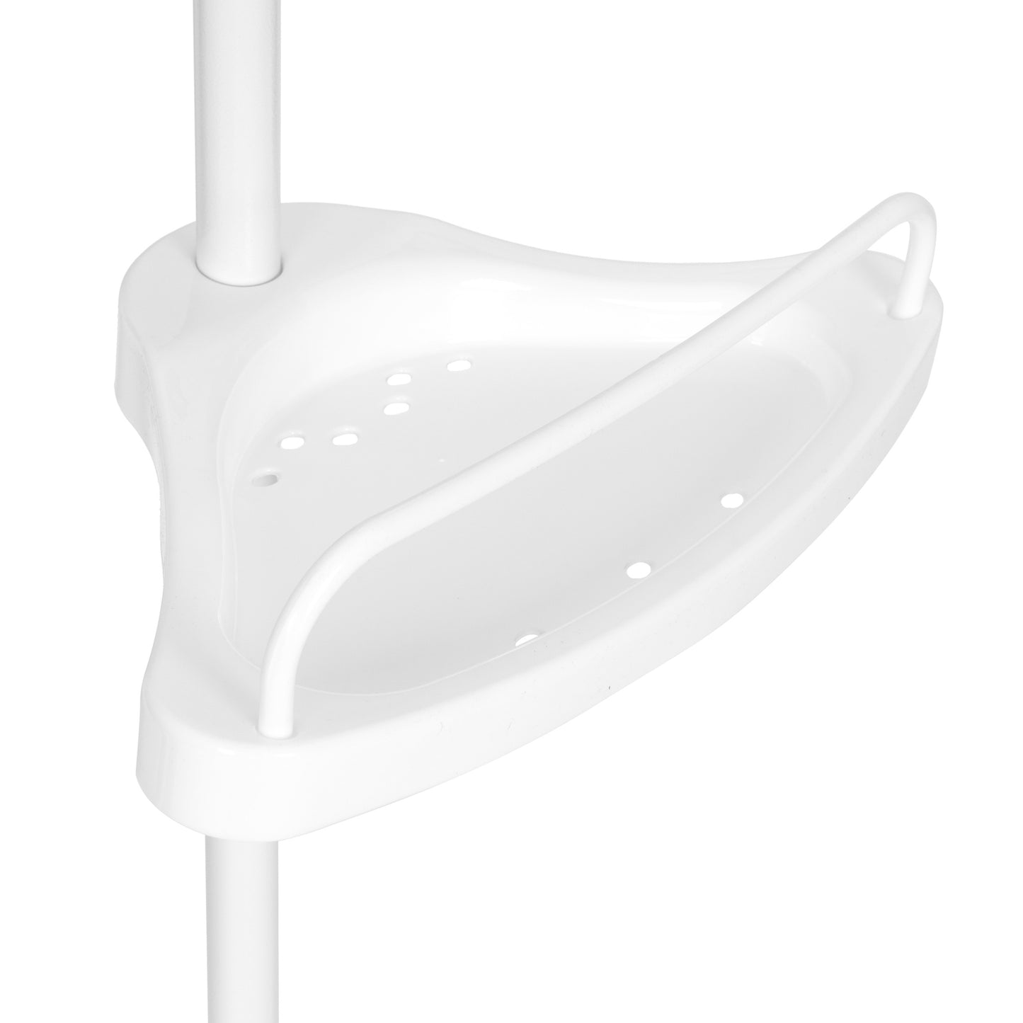 Corner telescopic bathroom shelf, 4 shelves, hanger