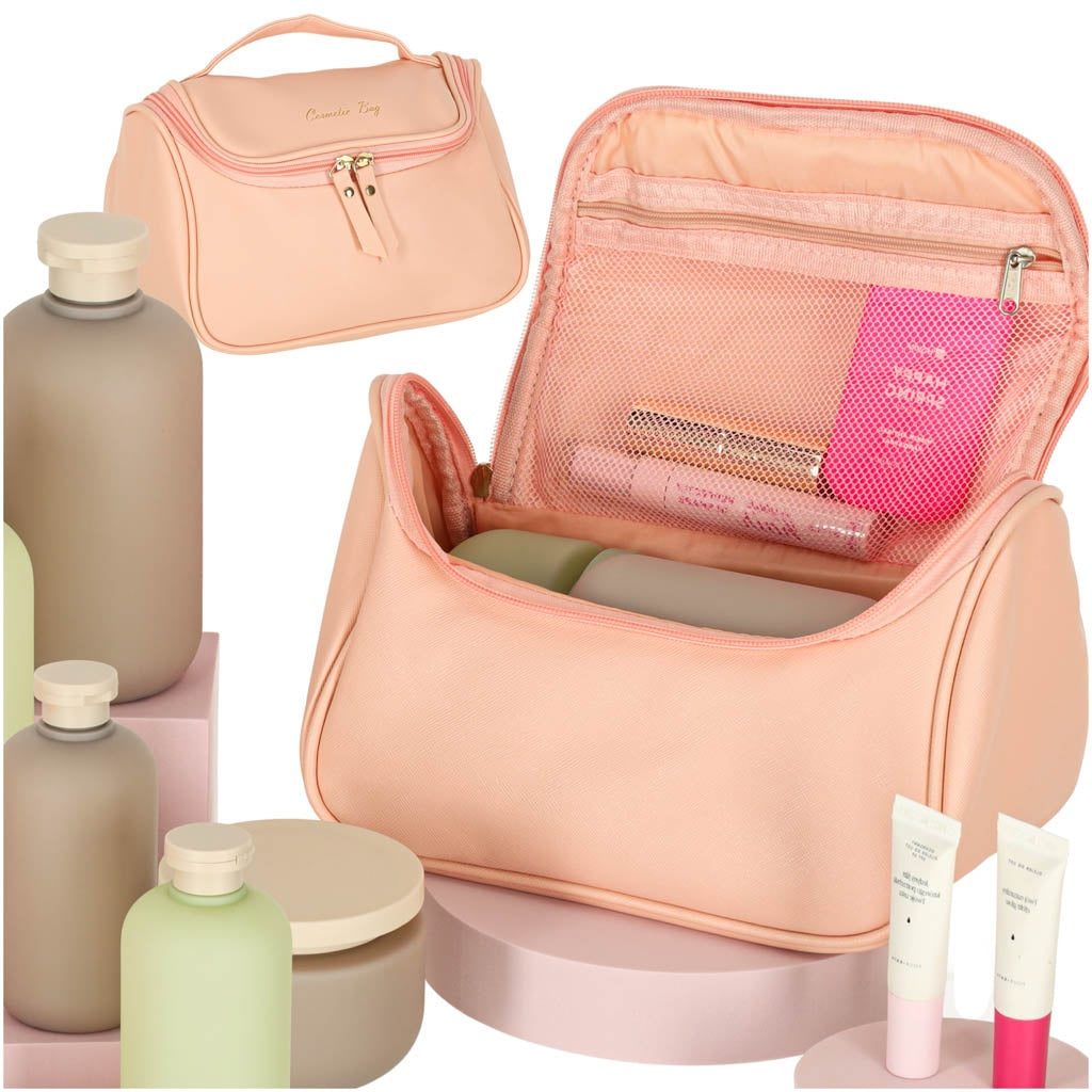 Cosmetic travel organizer trunk pink