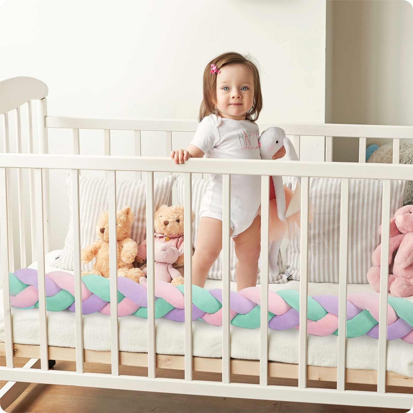 Cot cover Ricokids 3m - Mint, Pink and Purple