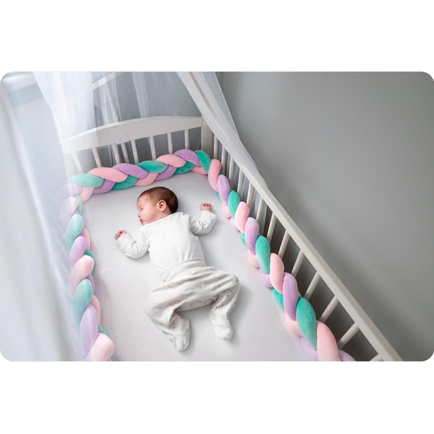 Cot cover Ricokids 3m - Mint, Pink and Purple