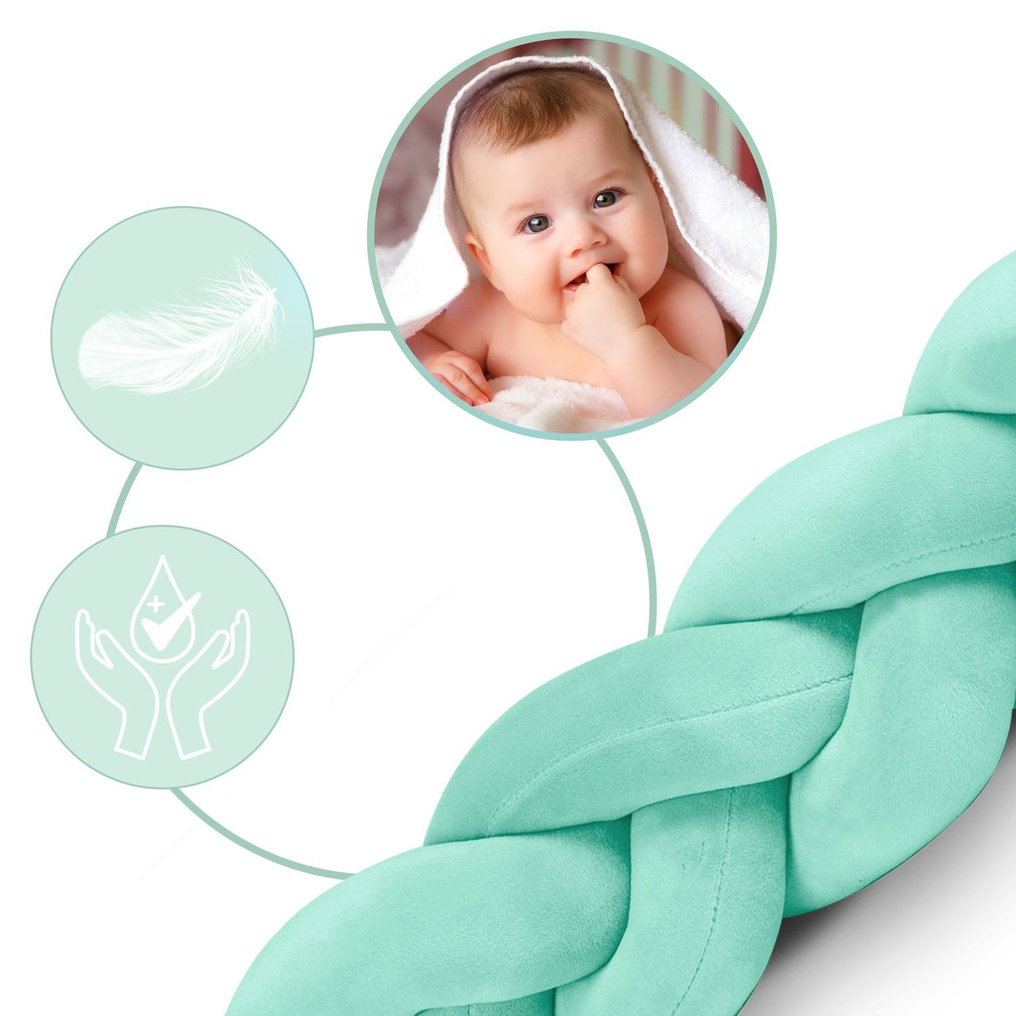 Cot cover Ricokids 3m - Mint green