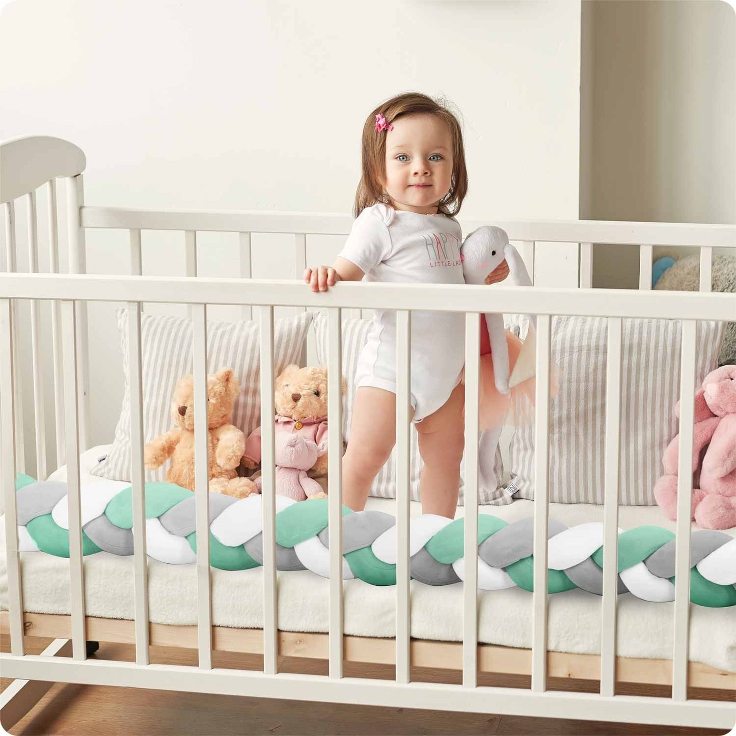 Cot cover Ricokids 3m - Mint grey