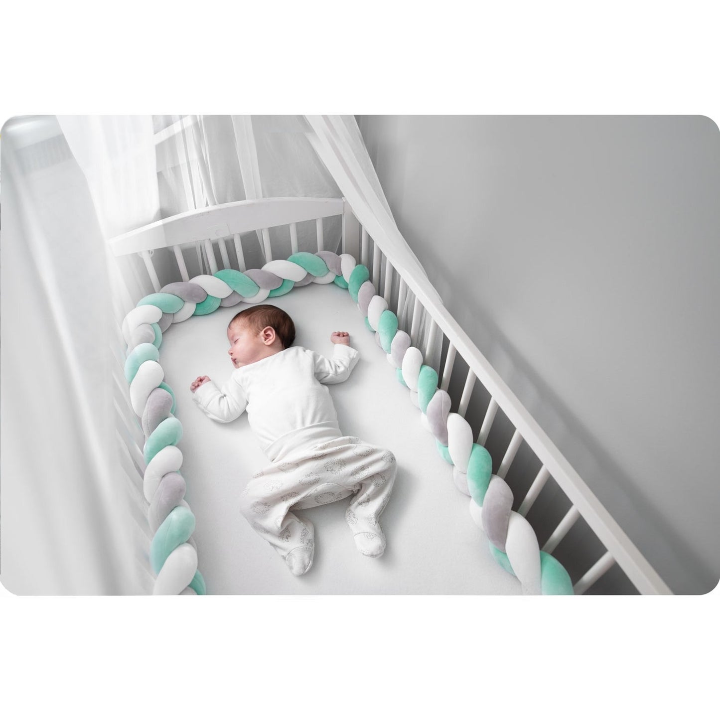 Cot cover Ricokids 3m - Mint grey
