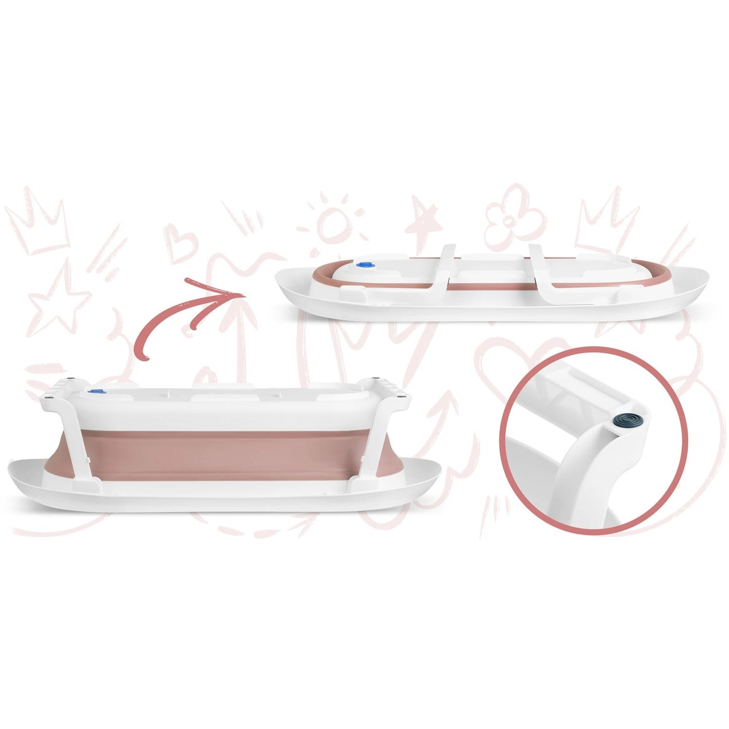 Cot for babies RK-281 white and pink