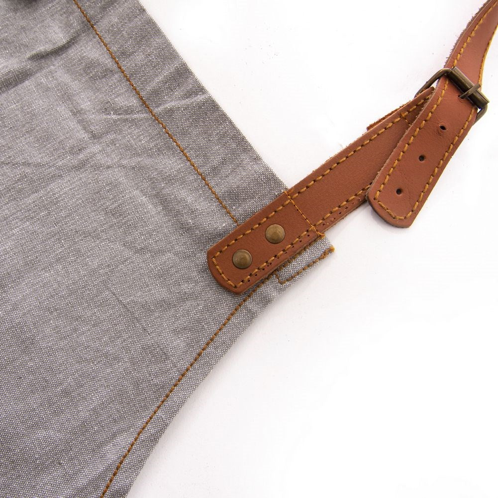 Cotton kitchen apron tied