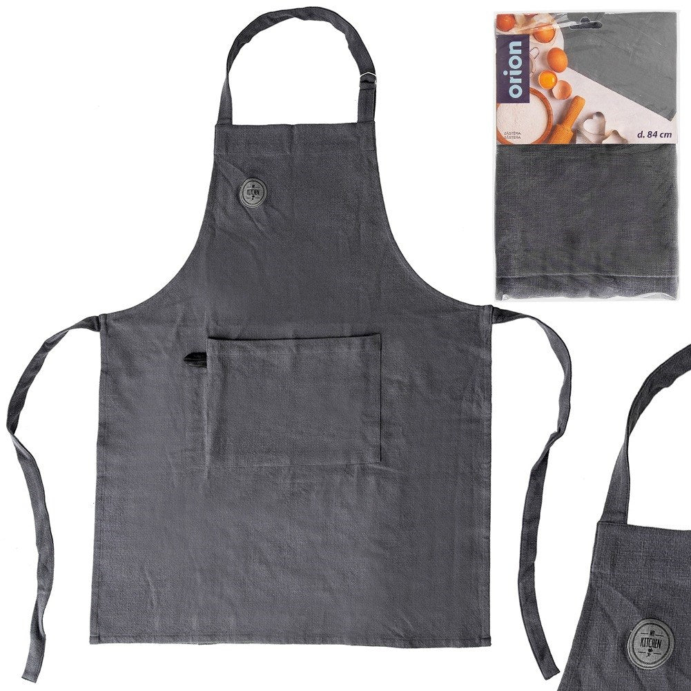Cotton kitchen apron tied