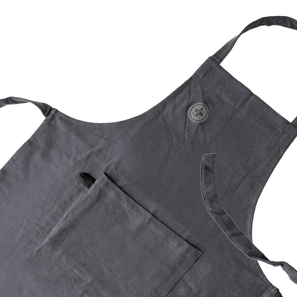 Cotton kitchen apron tied