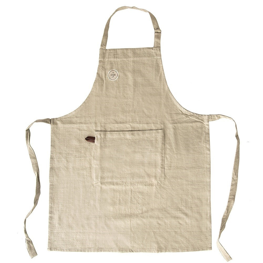 Cotton kitchen apron tied GREENISH