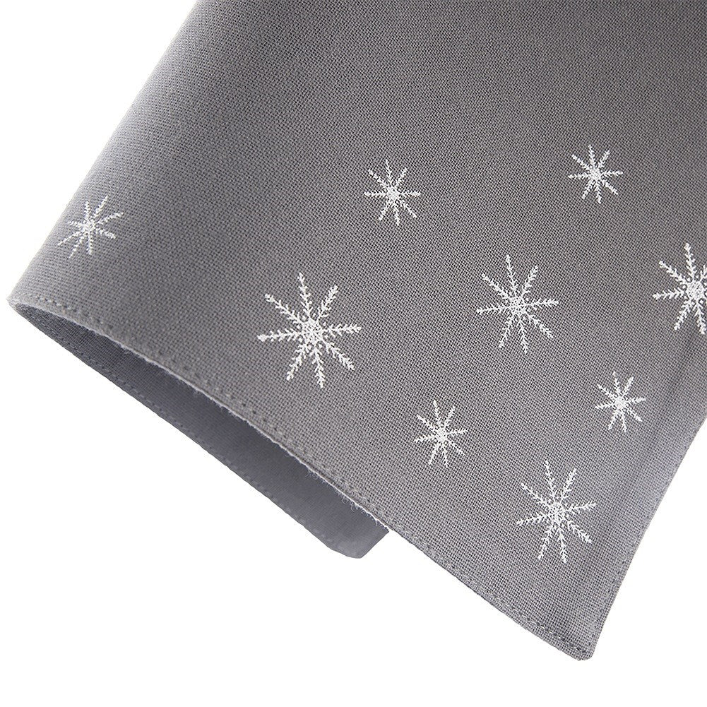 Cotton table mat Christmas gray PETAL 33.5x26 cm