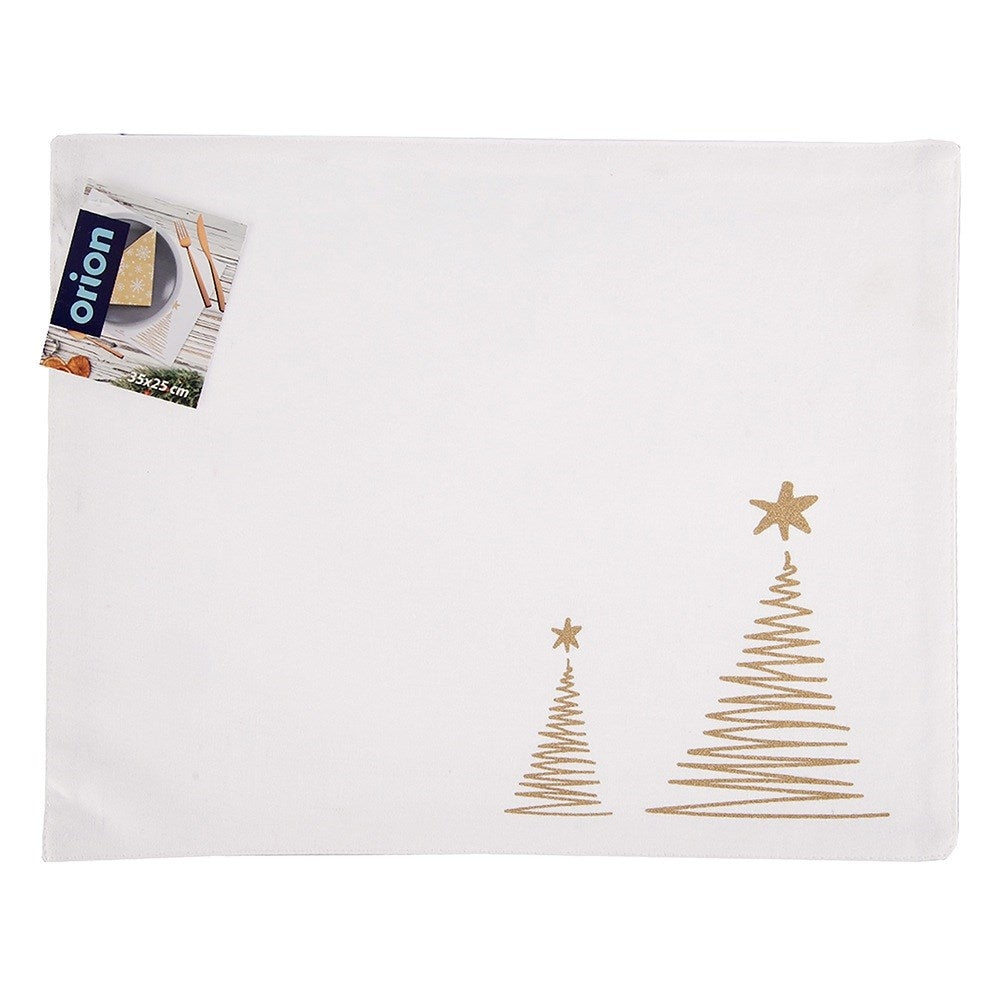 Cotton table mat, Christmas white, CHRISTMAS TREE 33.5x26 cm