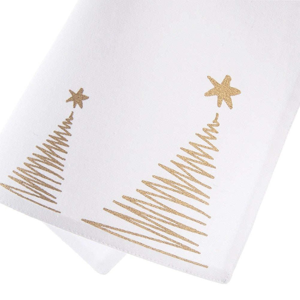 Cotton table mat, Christmas white, CHRISTMAS TREE 33.5x26 cm