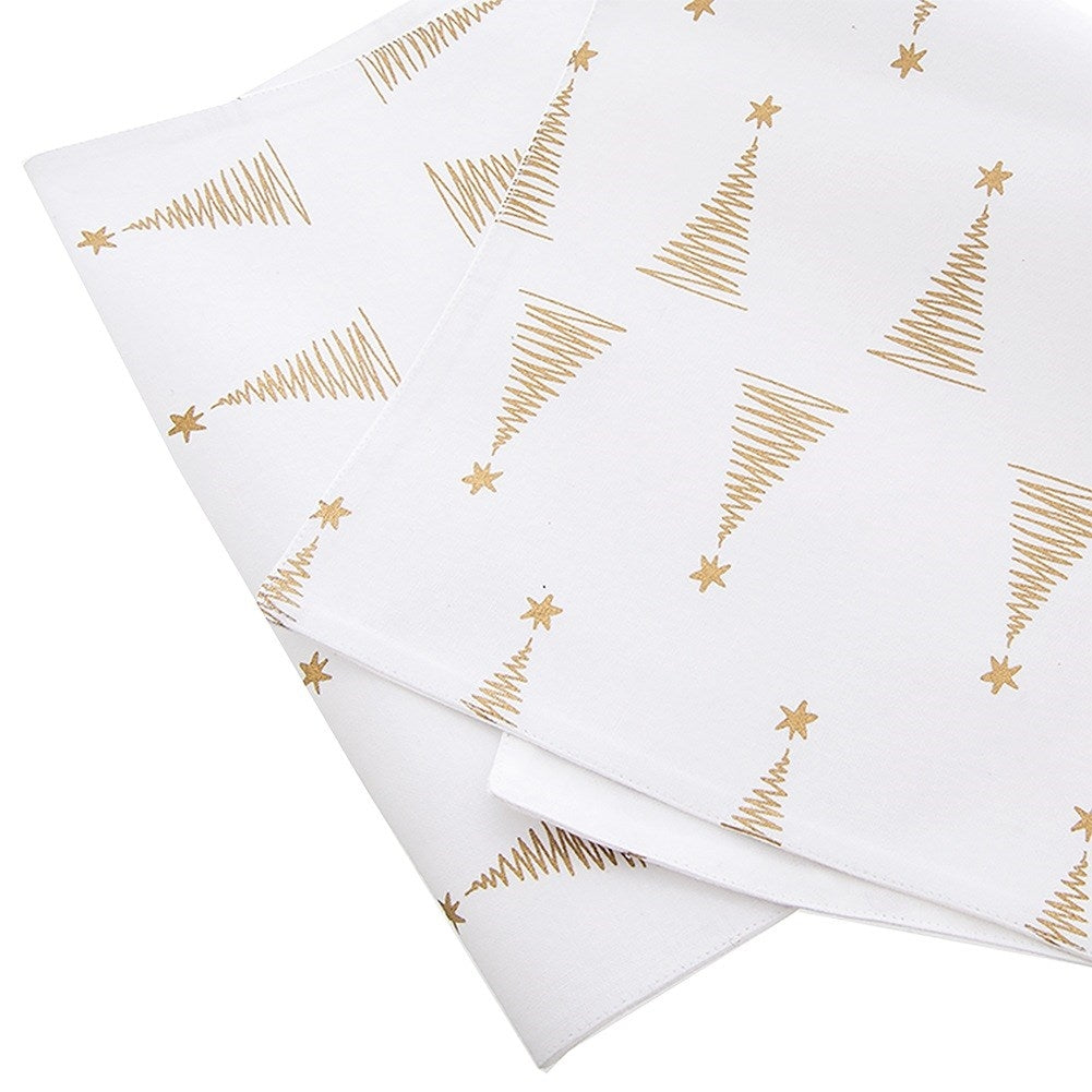 Cotton table runner CHRISTMAS TREE 130x32 cm