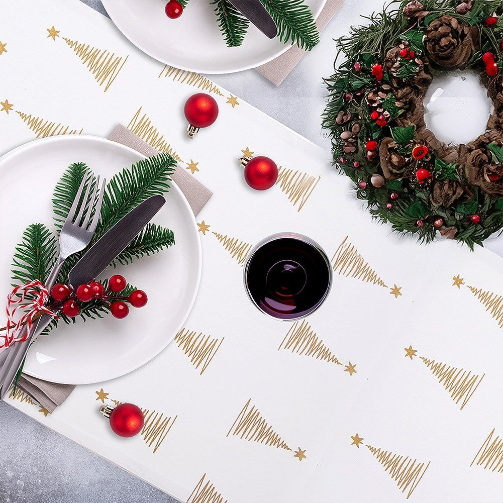 Cotton table runner CHRISTMAS TREE 130x32 cm
