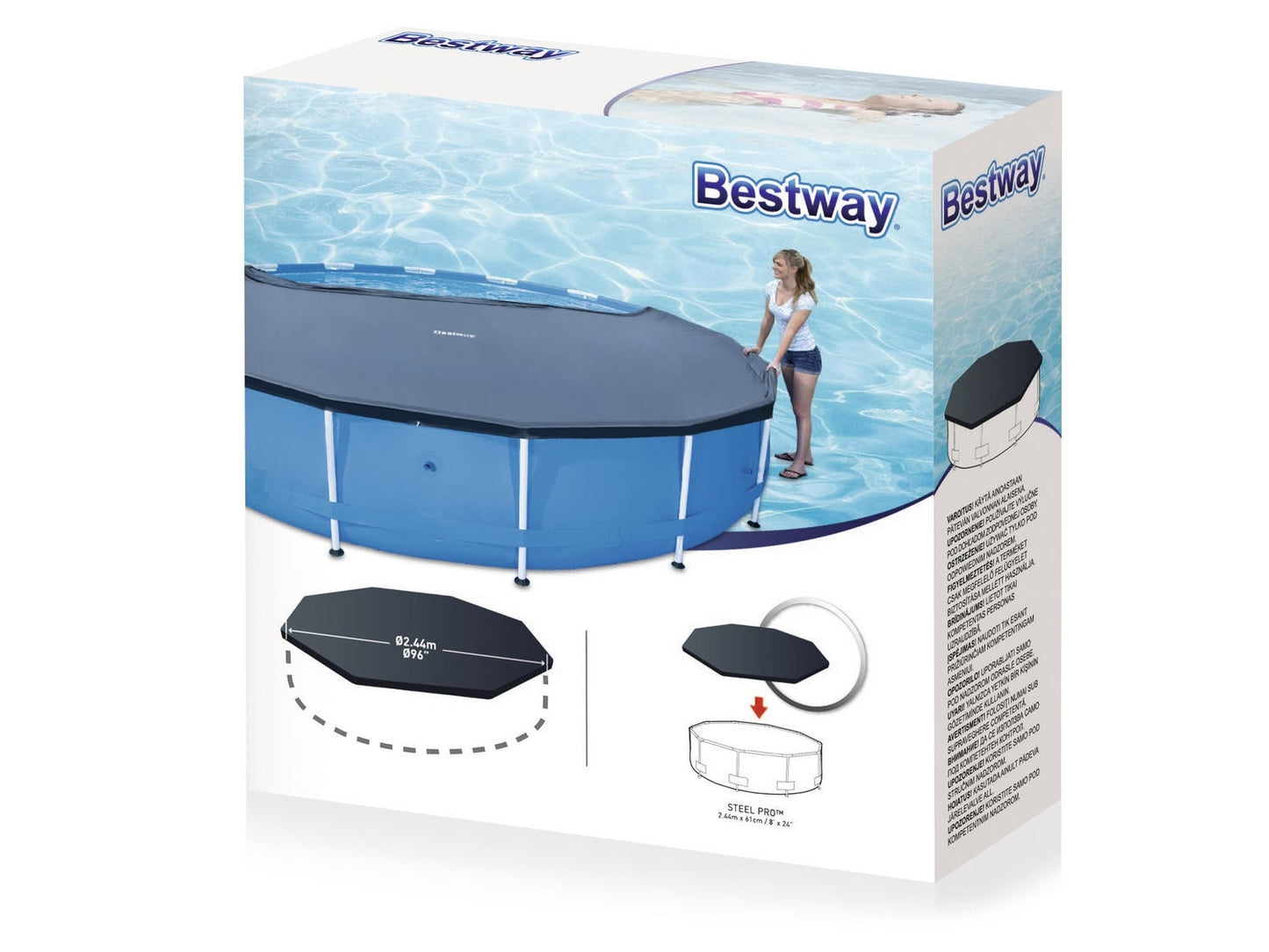 Cover for a 244 cm Bestway 58301 frame pool
