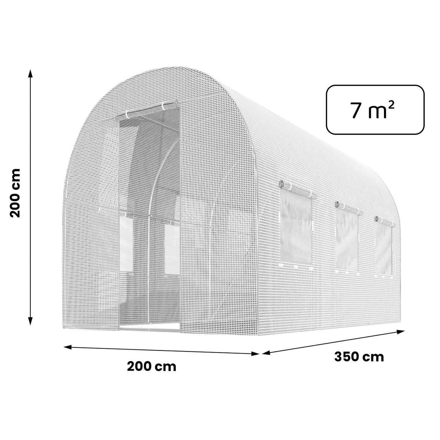 Cover for greenhouse 2x3.5m (7m²) white Plonos