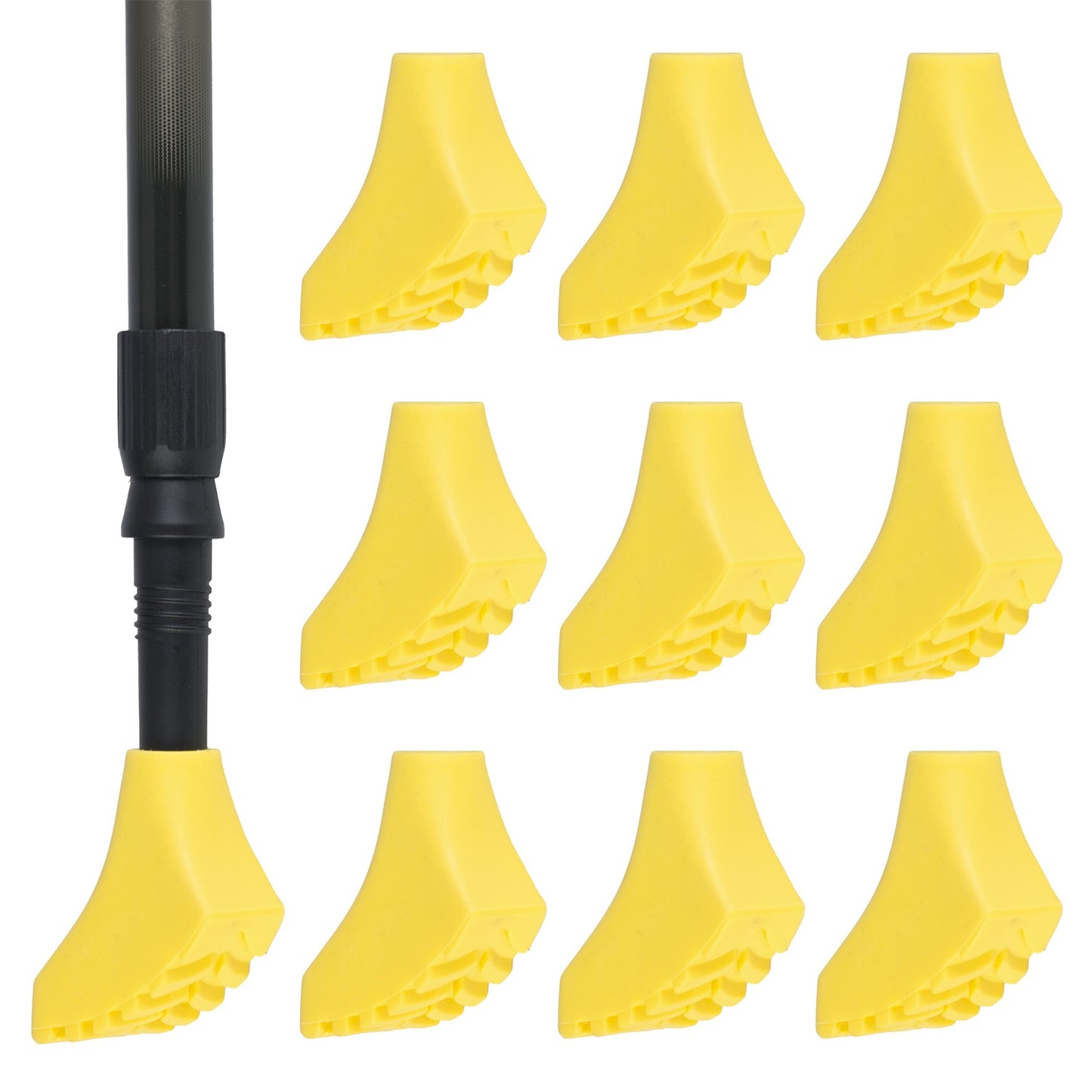 Covers for Nordic Walking Neo-Sport poles, 10 pcs, yellow