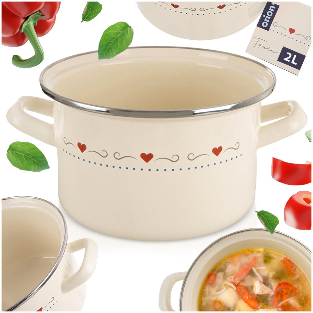 Cream enamel pot TONCA 18 cm, 2 l