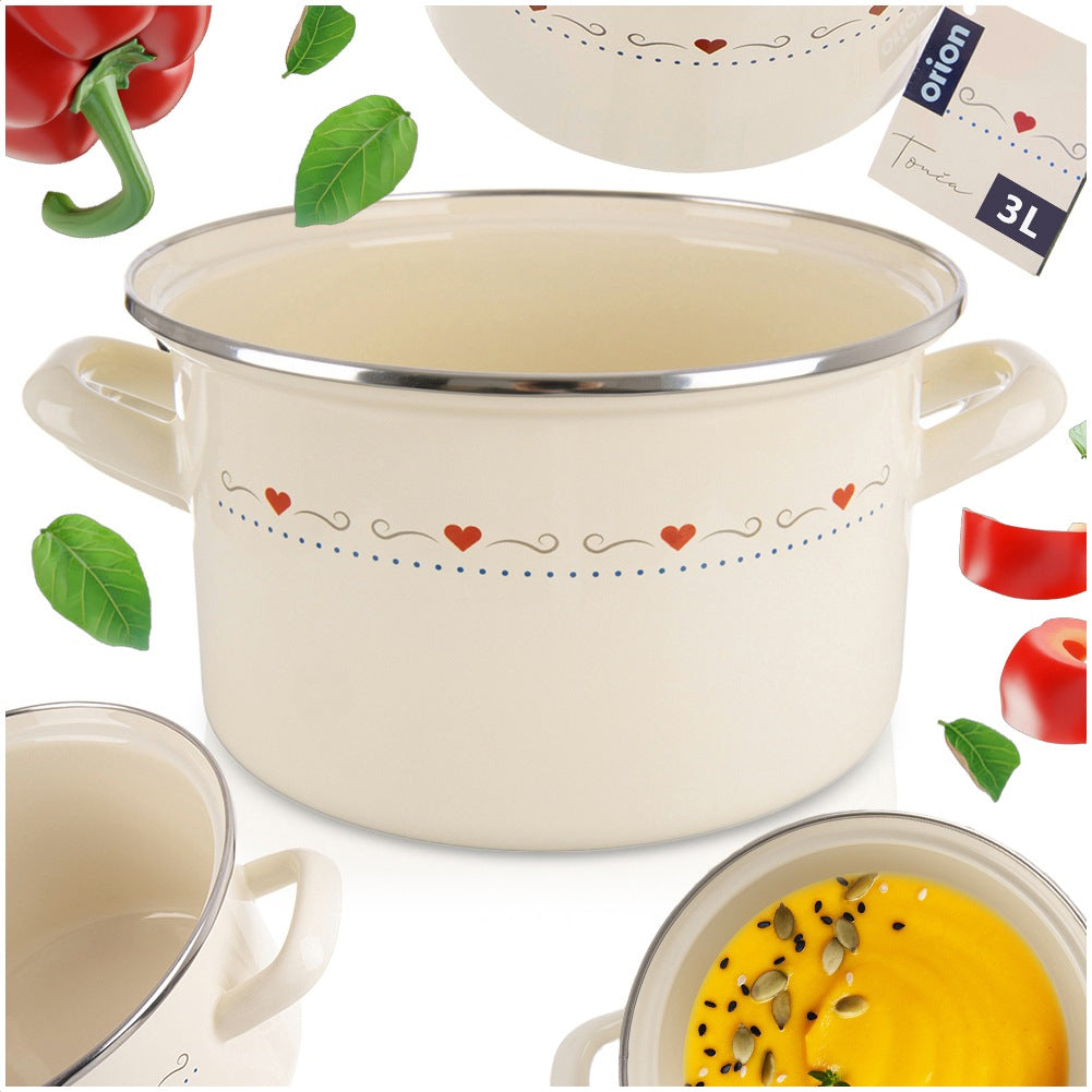 Cream enamel pot TONCA 20 cm, 3 l