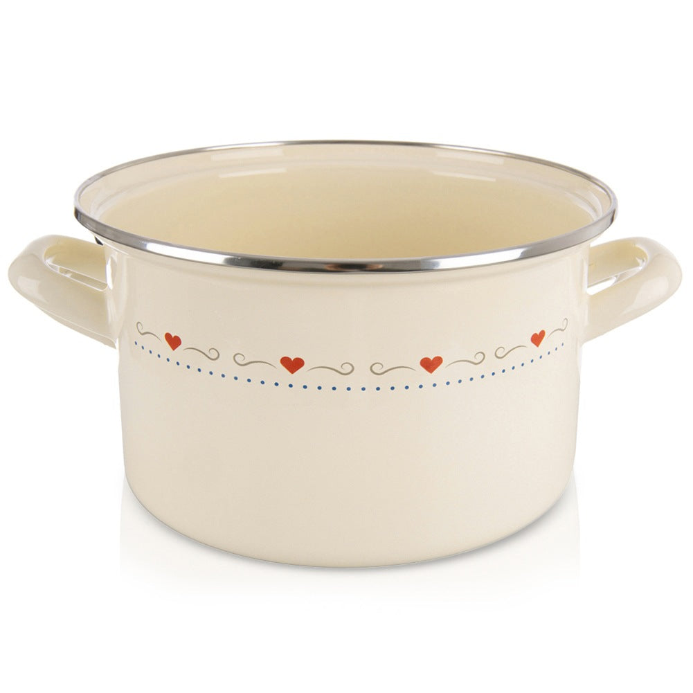 Cream enamel pot TONCA 22 cm, 4 l
