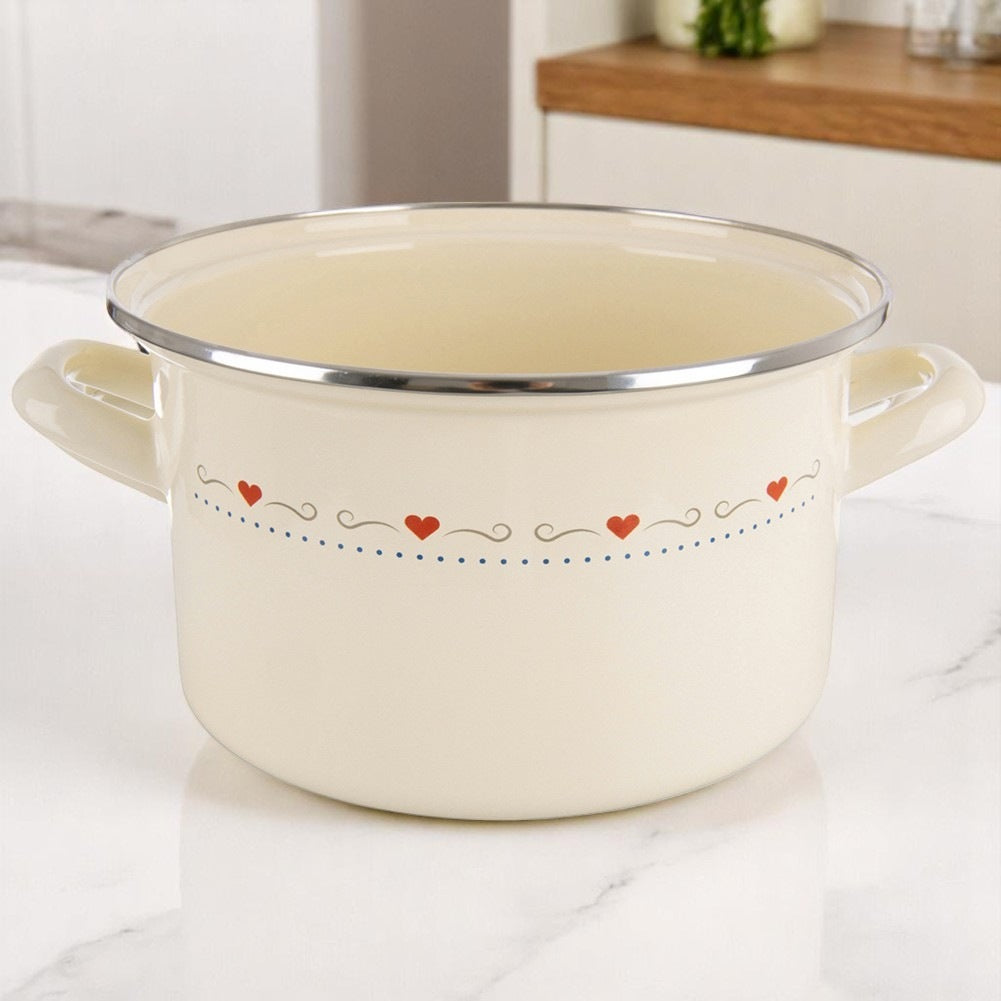 Cream enamel pot TONCA 22 cm, 4 l