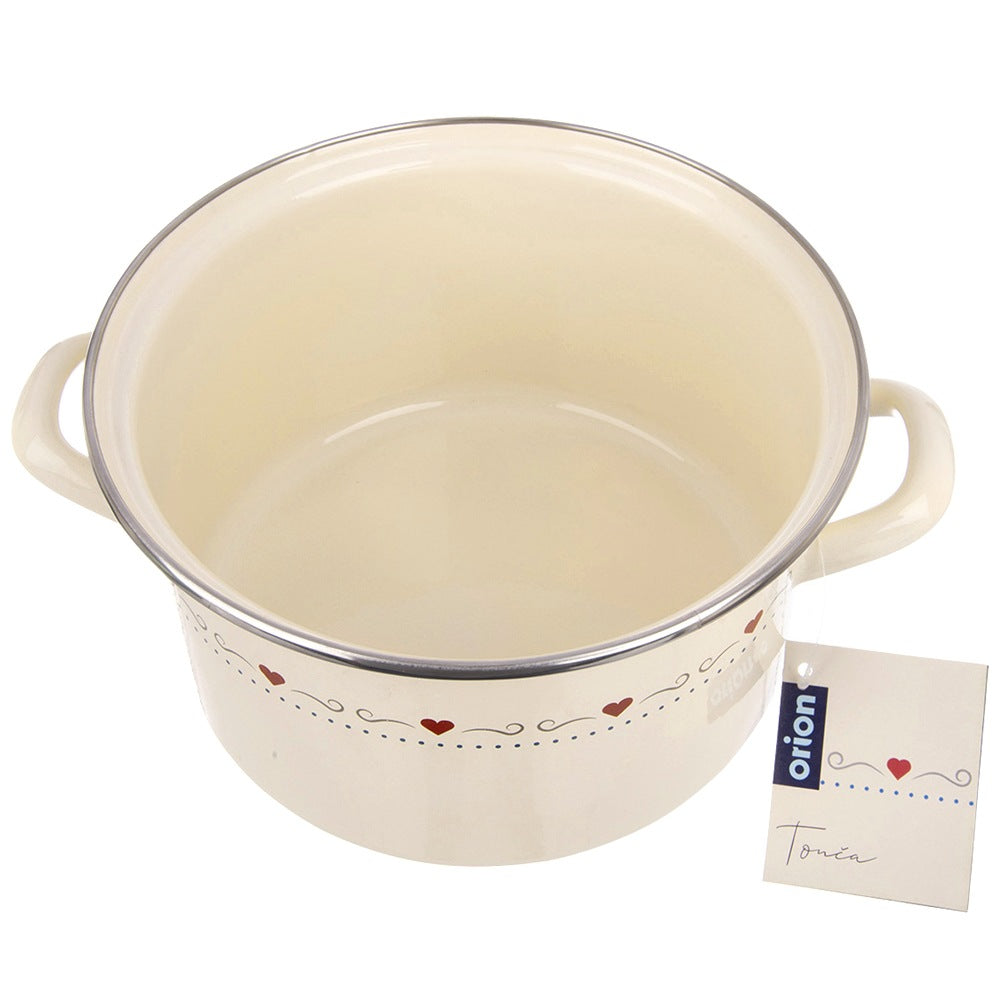 Cream enamel pot TONCA 22 cm, 4 l