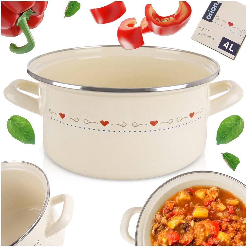 Cream enamel pot TONCA 24 cm, 4 l