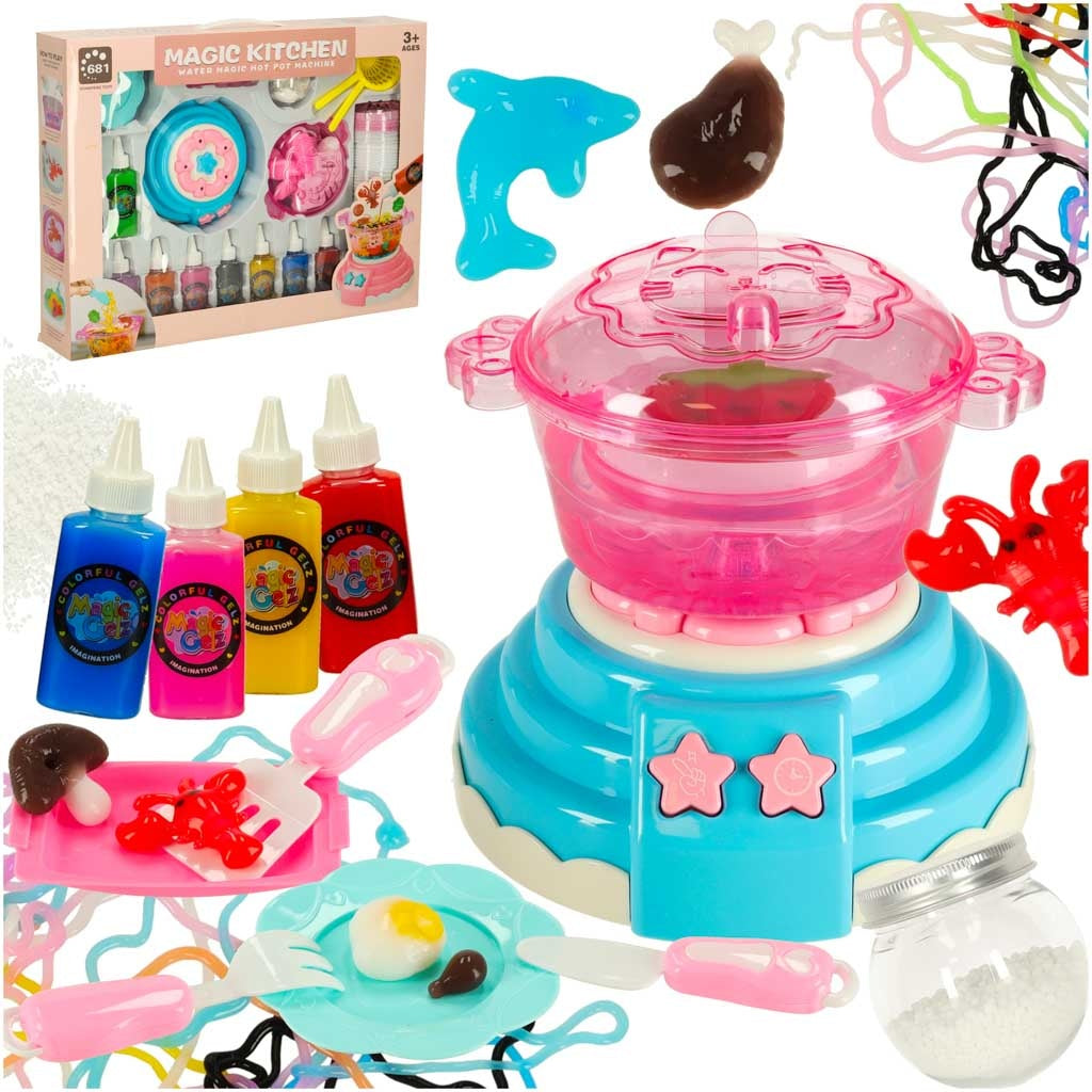 Creative set magic kitchen gel solidifying 3D figures 62 pieces blue