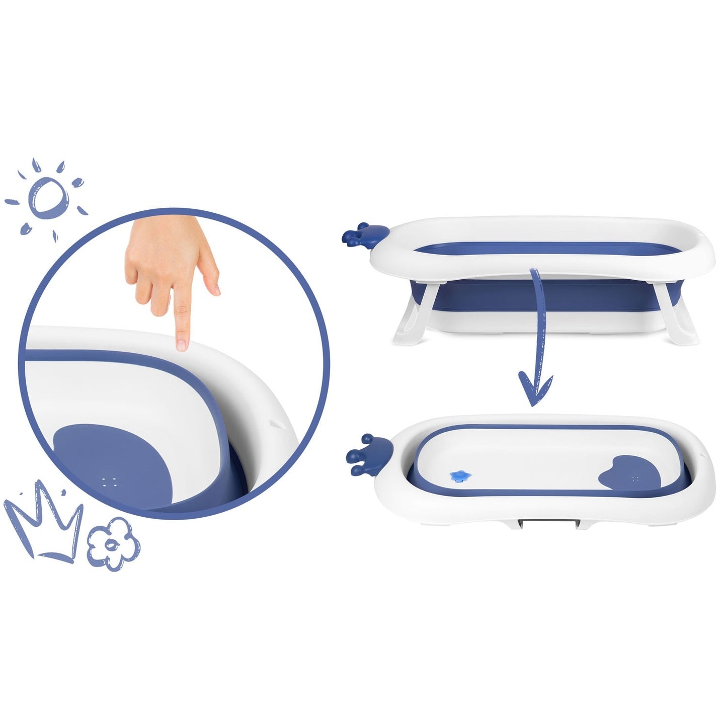Crib for babies with pillow RK-280 white/blue
