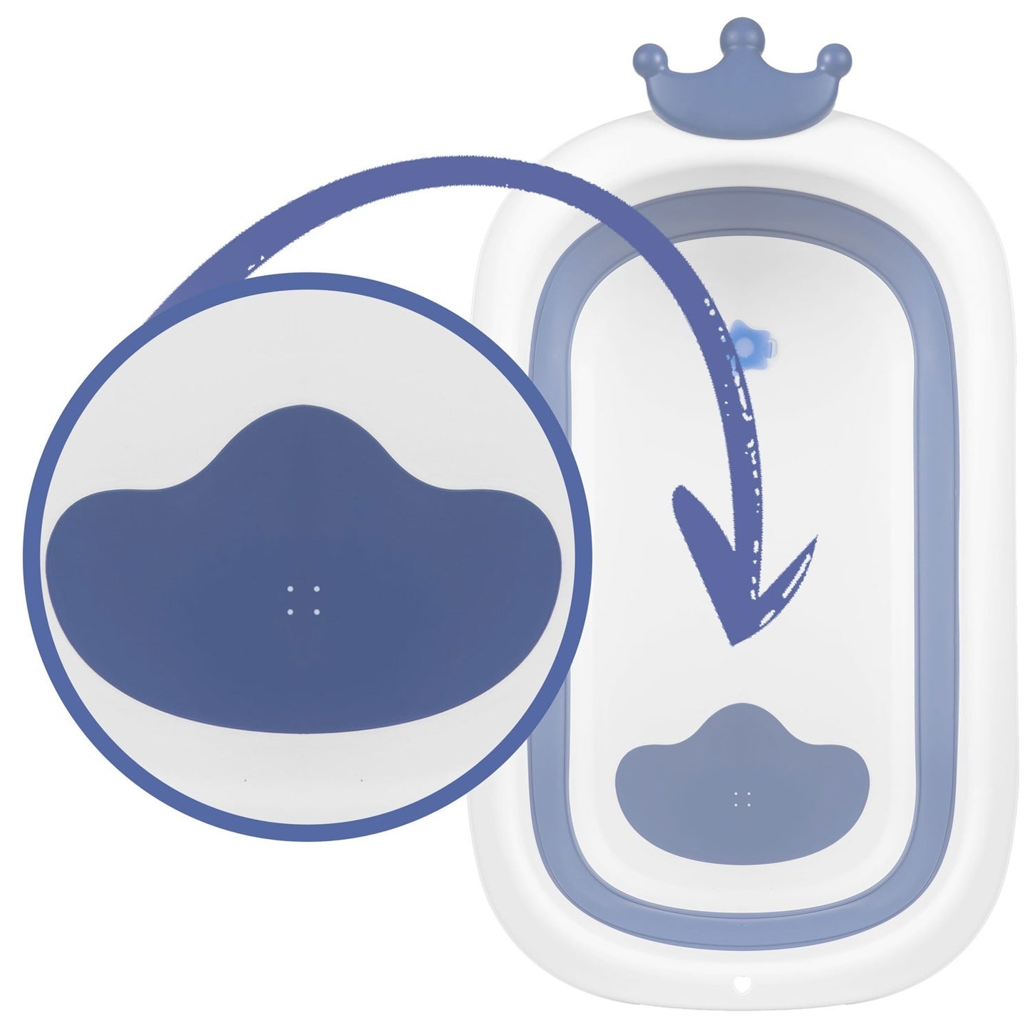 Crib for babies with pillow RK-280 white/blue