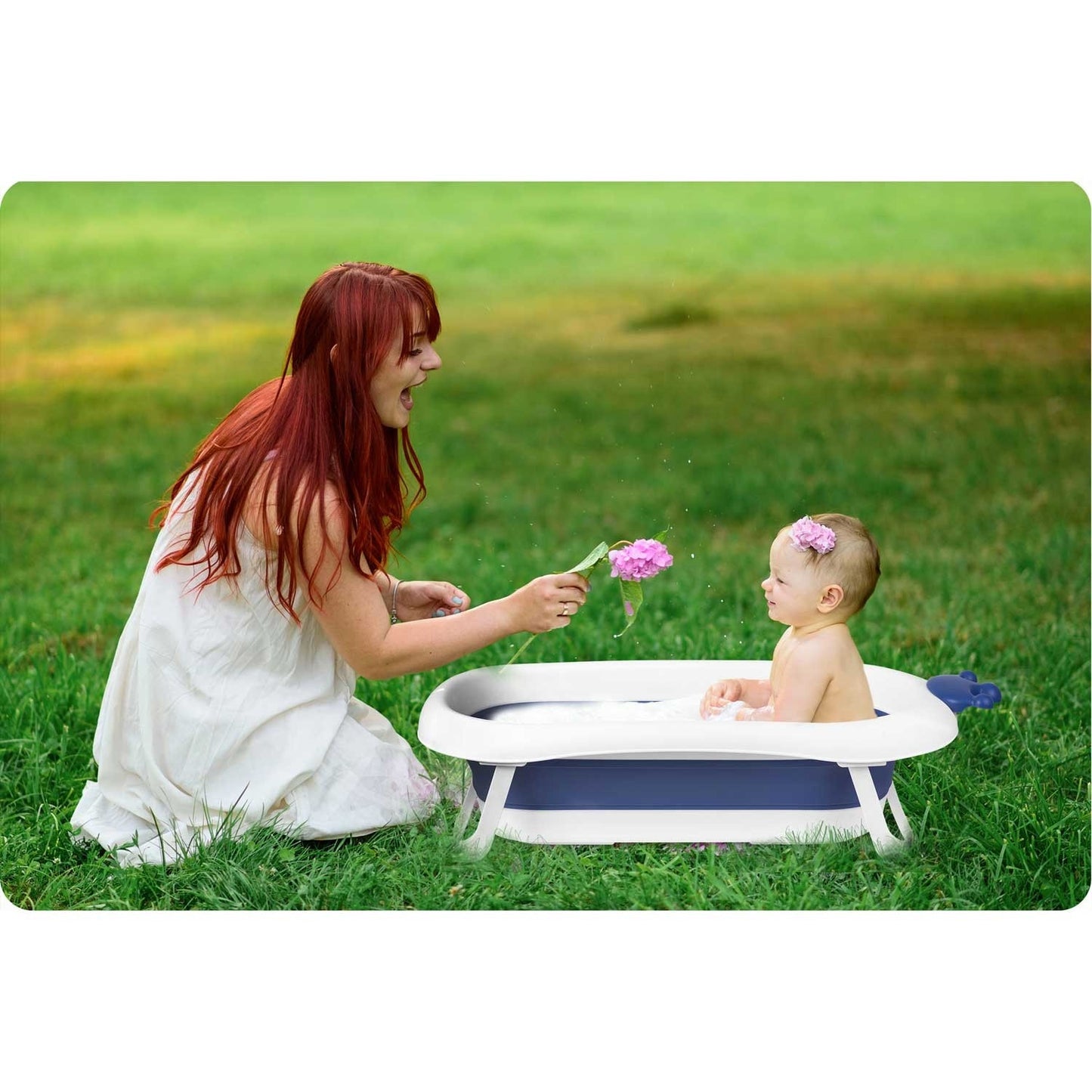 Crib for babies with pillow RK-280 white/blue