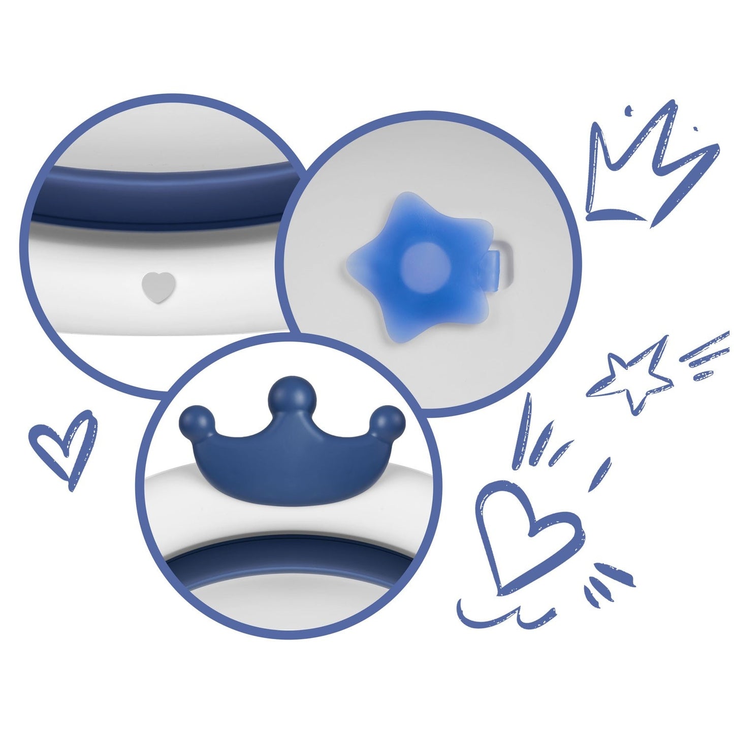 Crib for babies with pillow RK-280 white/blue