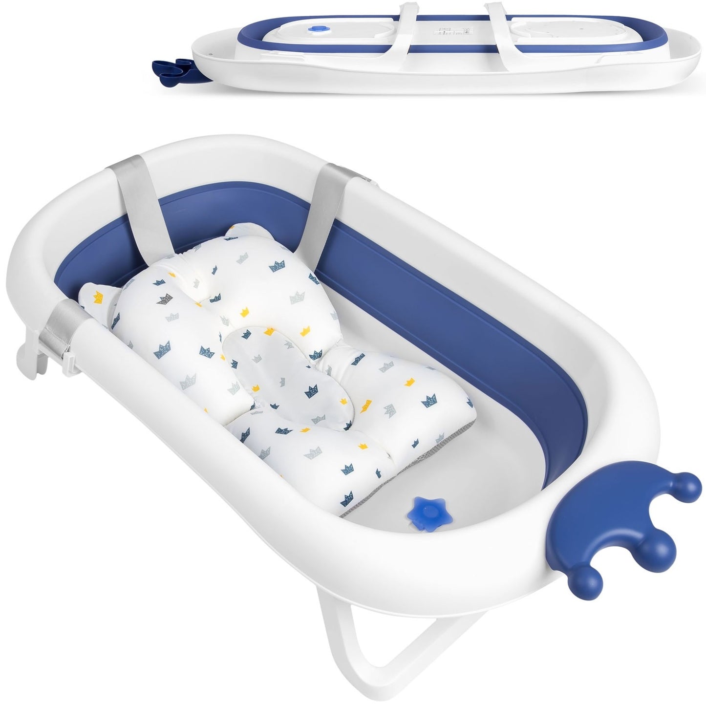 Crib for babies with pillow RK-280 white/blue