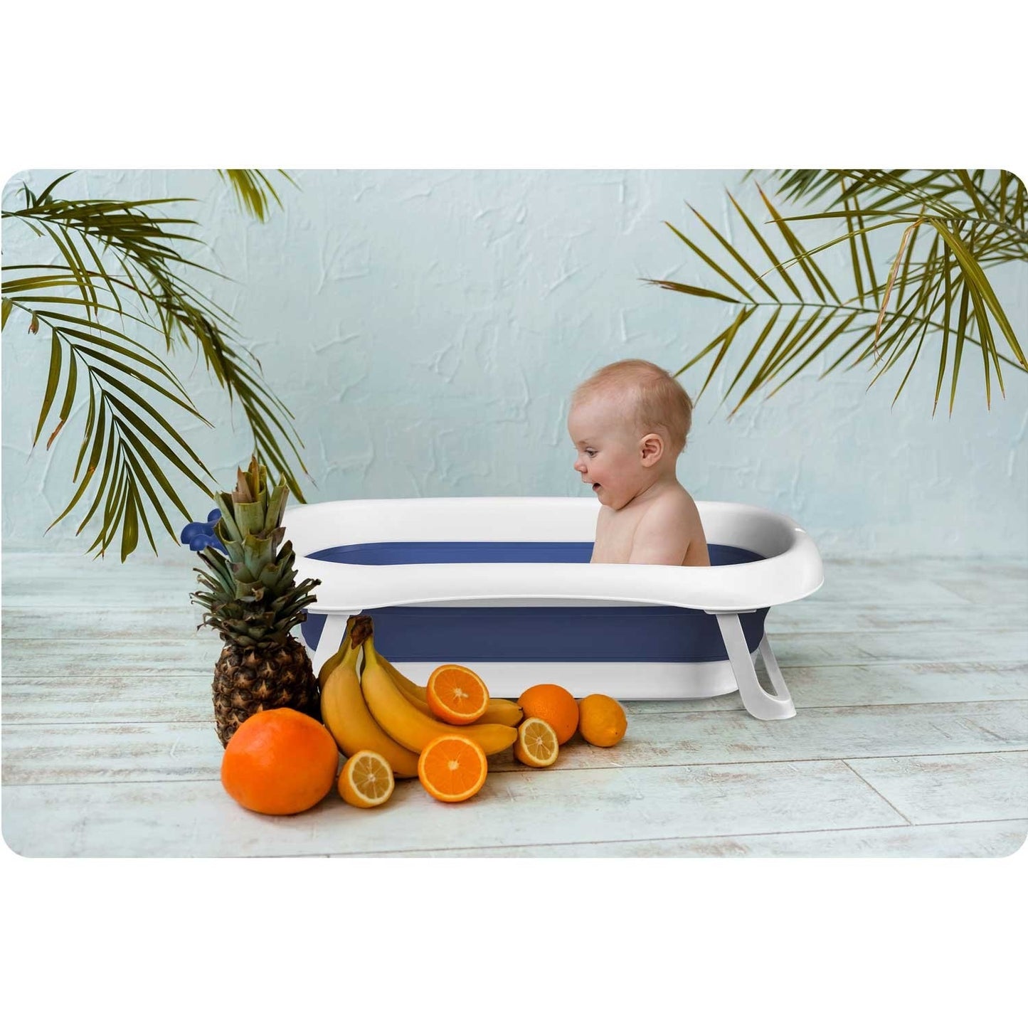 Crib for babies with pillow RK-280 white/blue