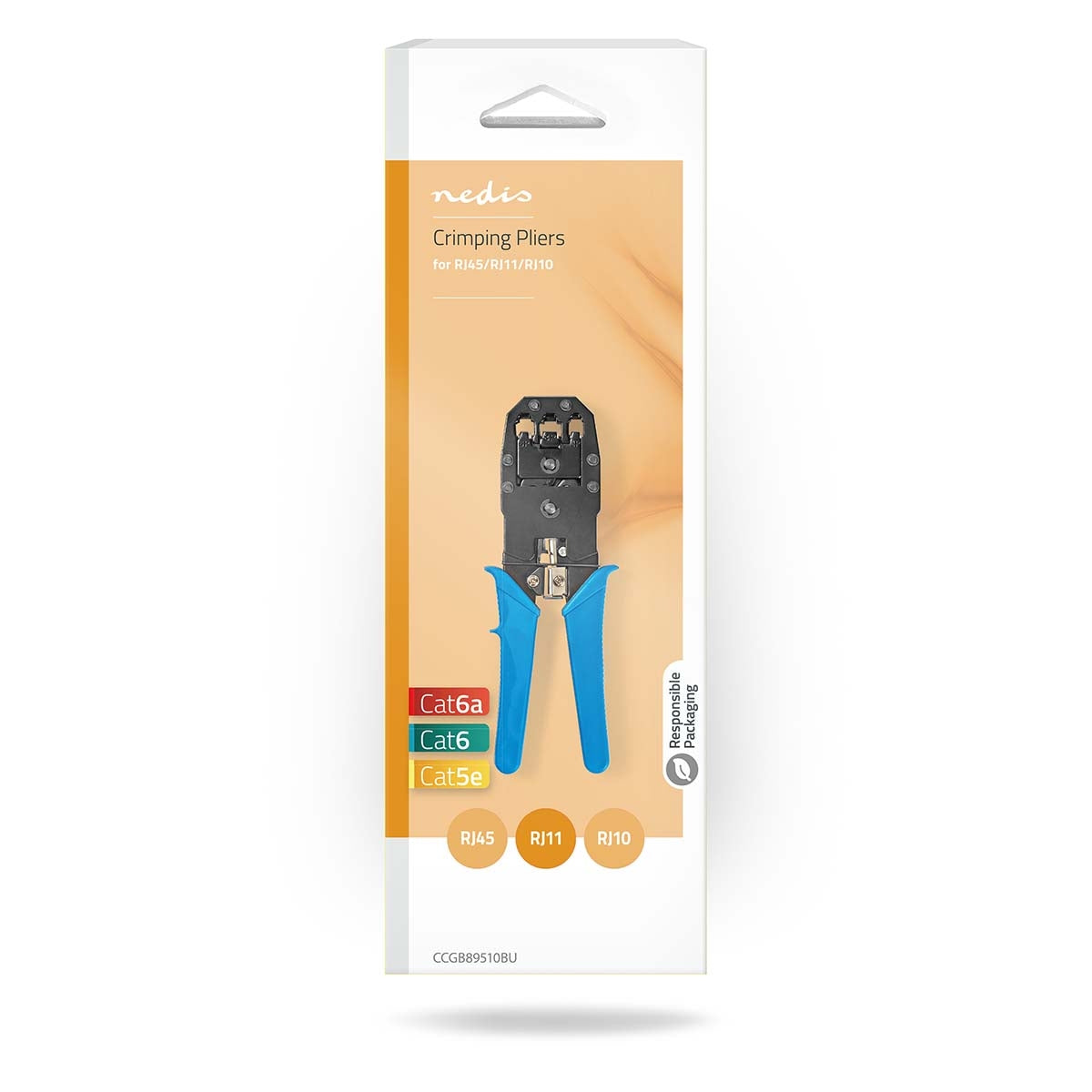 Crimping pliers | CAT5 / CAT5e / CAT6 / CAT6a / RJ10 / RJ11 / RJ45 | Cutting / Stripping / Pliers | ABS / Steel | Blue