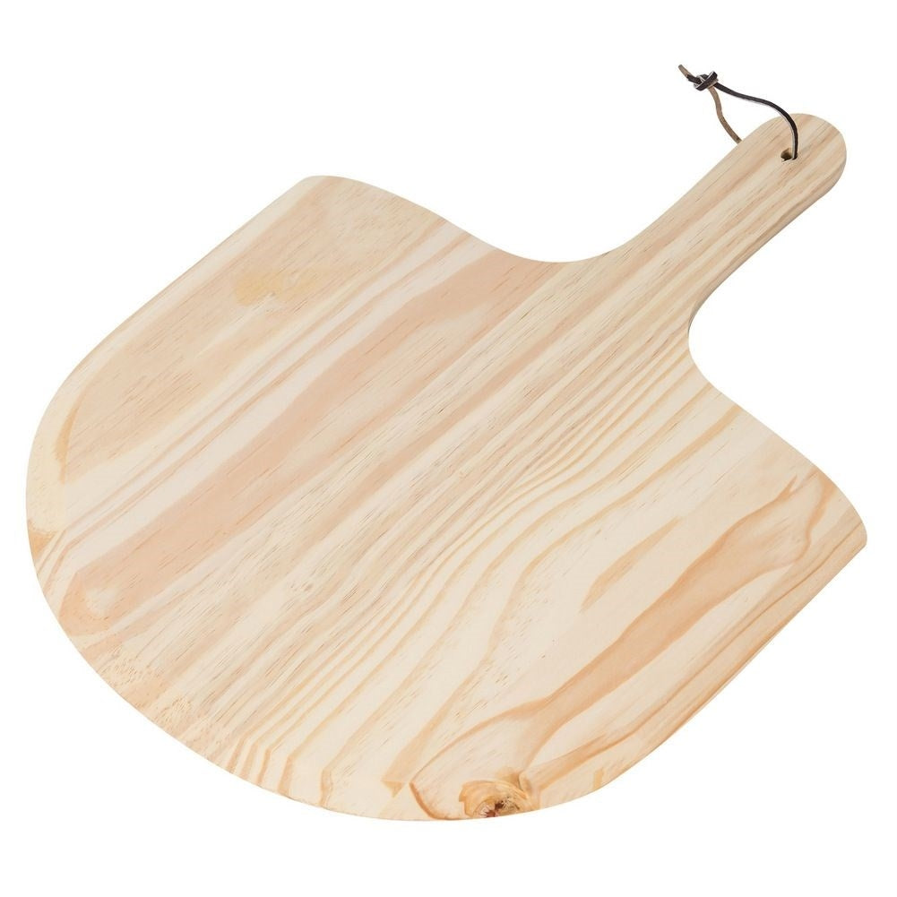 Crispy pizza with chamotte pizza stone and wooden board