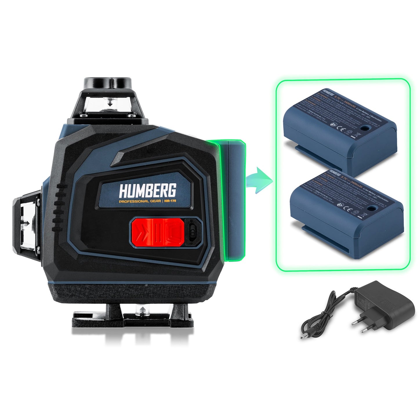 Cross-line laser in a suitcase + accessories Humberg HM-170