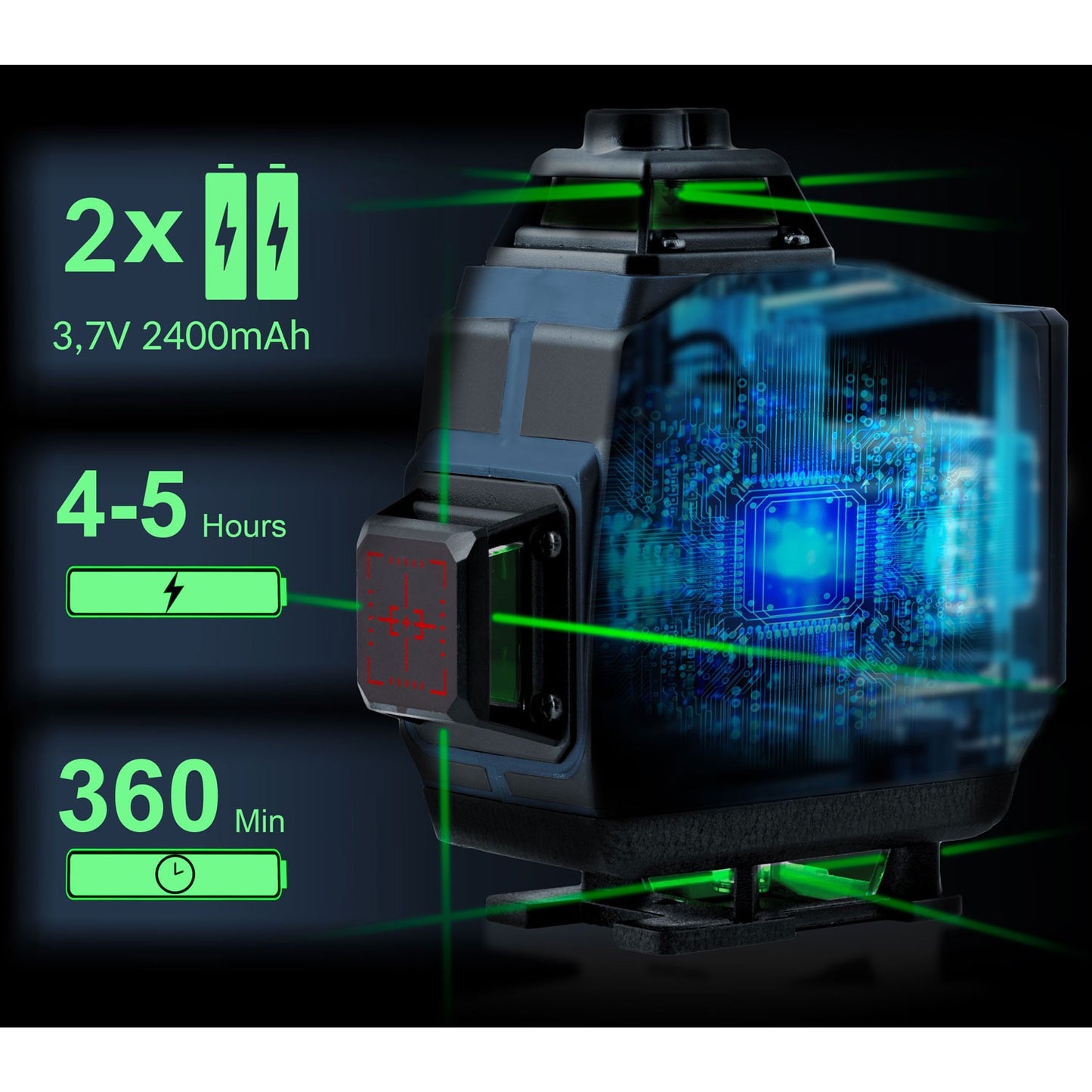 Cross-line laser in a suitcase + accessories Humberg HM-170