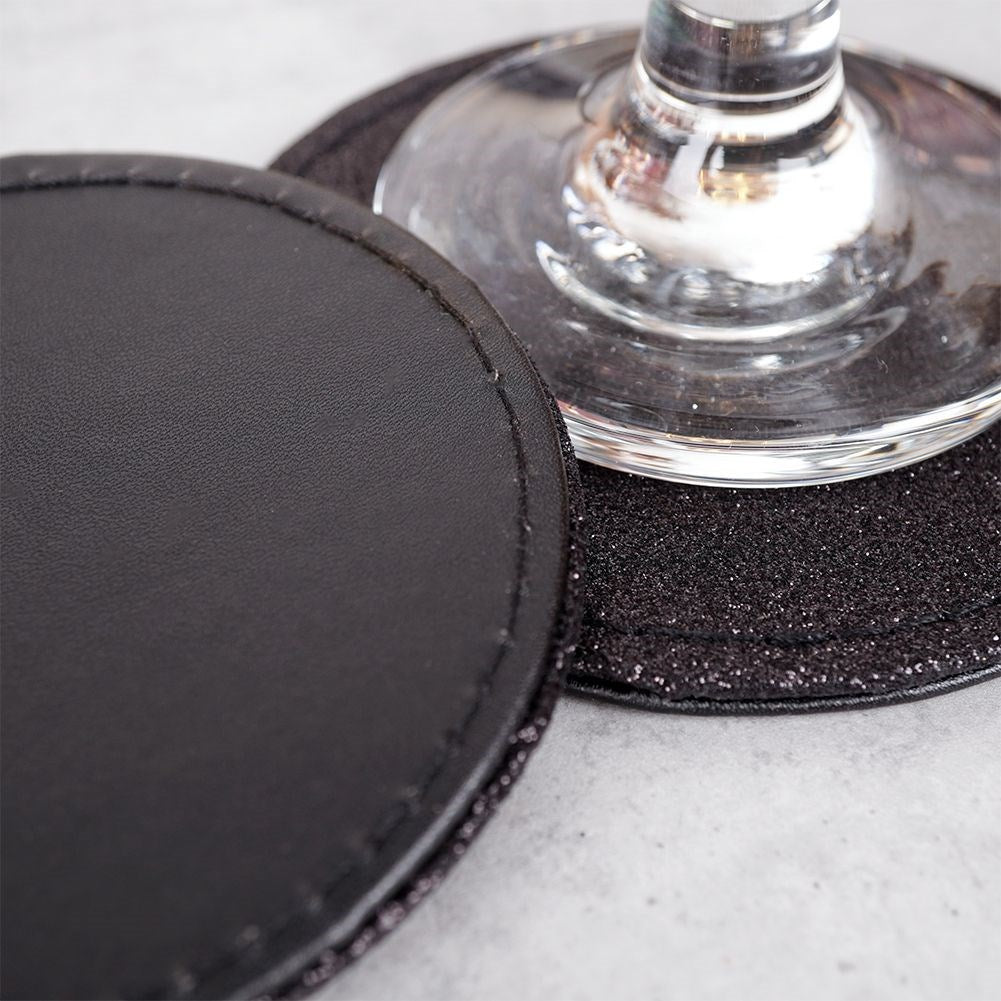 Cup coasters black 10 cm 4 pcs.